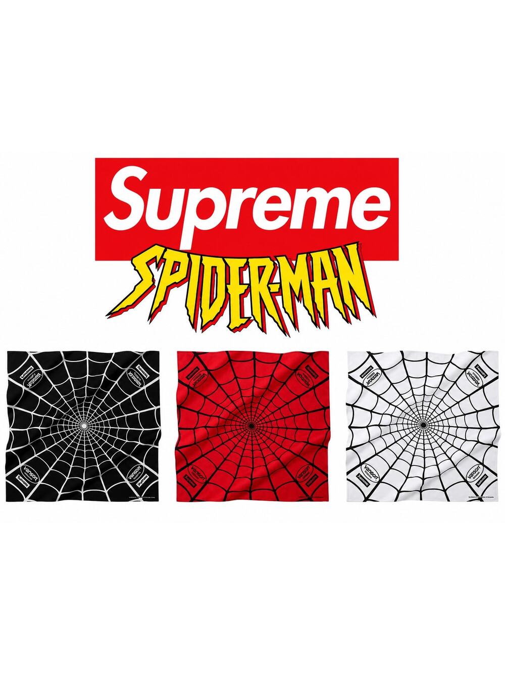 Authentic Supreme®/Vanson Leathers® Spider-Man Bandana Complete Set